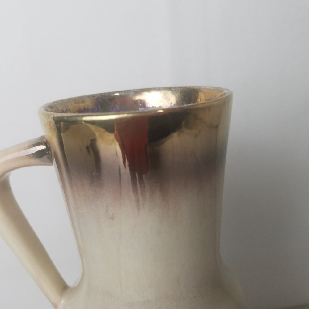 Vase W Germany Bay Keramik 60's brown orange metallic gold Mid century 267 20 - Picture 5 of 13